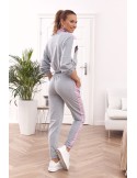 Comfortable tracksuit, sweatshirt with a stand-up collar and trousers, lavender-gray 01039 - Online store - Boutique